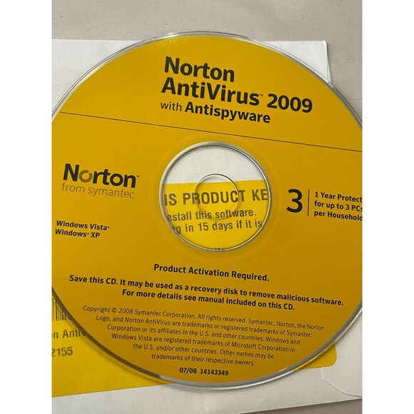 NORTON Internet Security 2009 AntiVirus AntiSpyware Identity Safe with product k - Picture 2 of 6